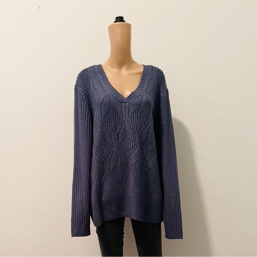 St. John's Bay Women's V-Neck Sweater - Purple